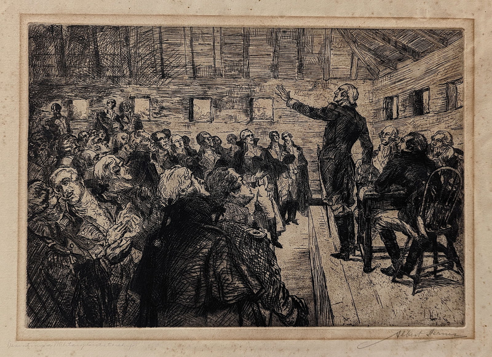 1932 Etching by ALBERT STERN Washington Prevents Military (1 of 5)