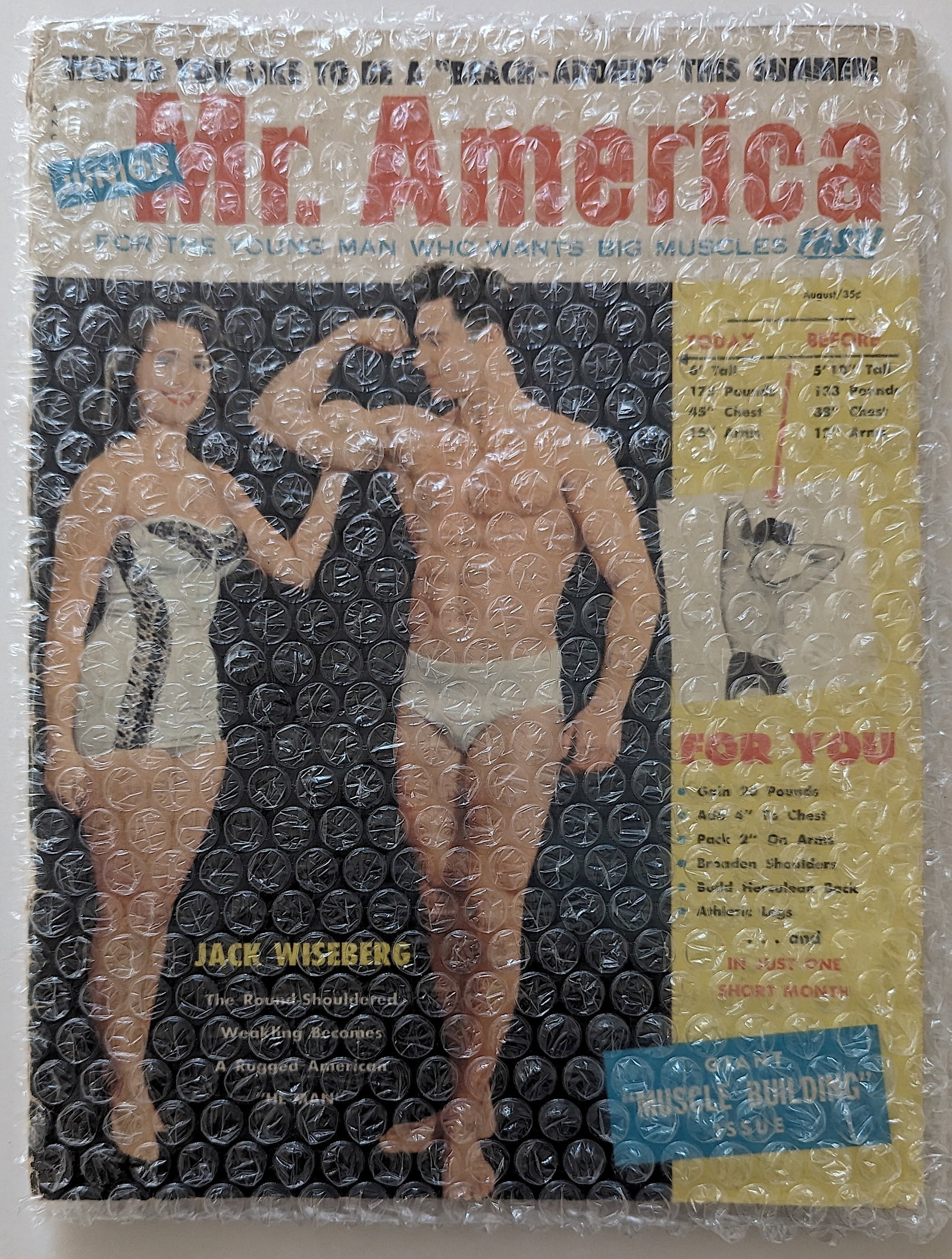 Vintage Magazine Mr. America with Muscle Building Issue: This item is coming from the estate of a living veteran war in GA.. This lot is located in Boca Raton, Fl and its shipment will be made directly by Artelisted. Shipping insurance is the responsibility