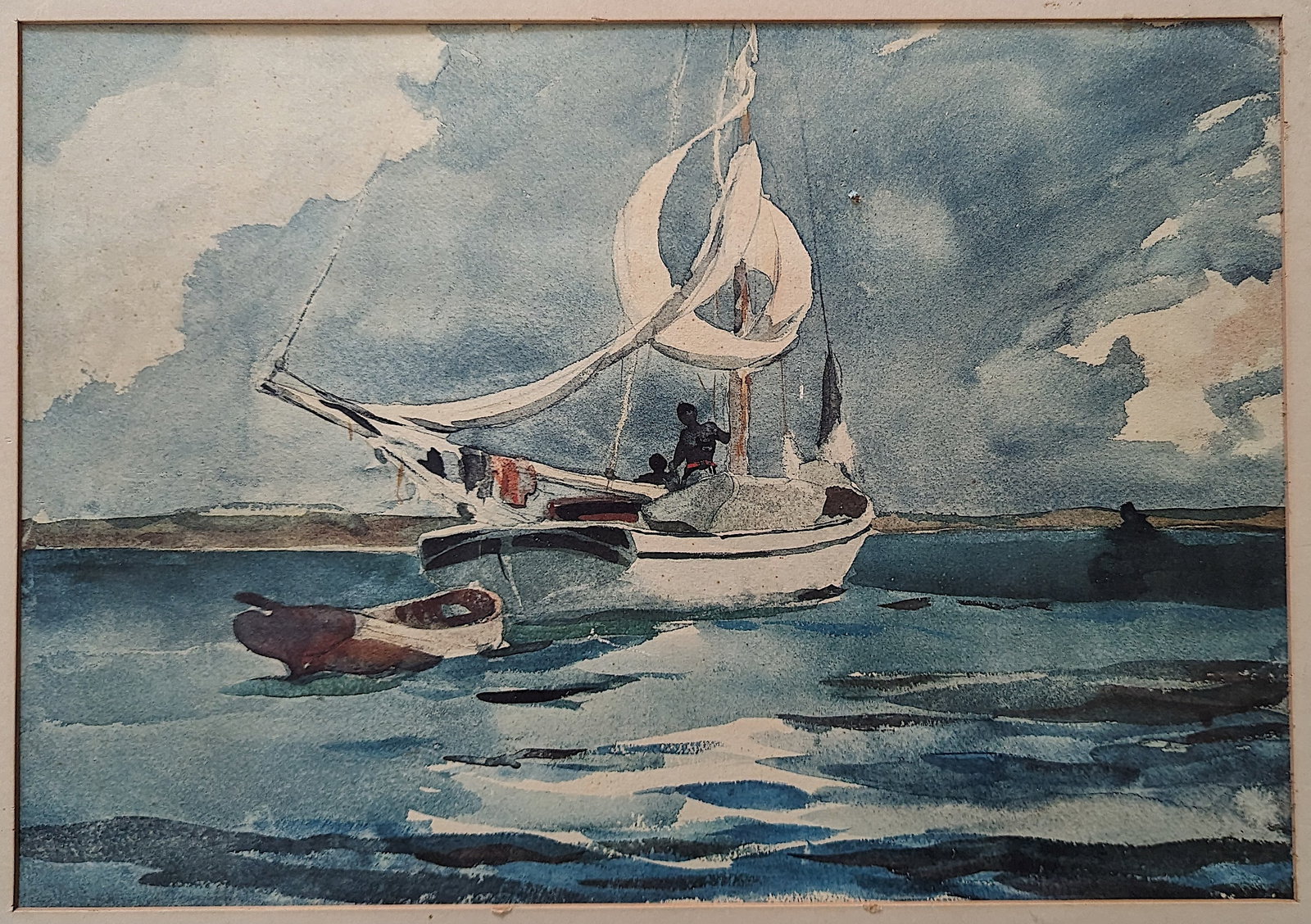 Vintage Quality Lithograph Sloop, Nassau by WINSLOW HOMER: The dimensions are Approx. 13" x 18" (lithograph). This item is from the estate of a collector in RI. This lot is located in Boca Raton, Fl and its shipment will be made directly by Artelisted. Shippi