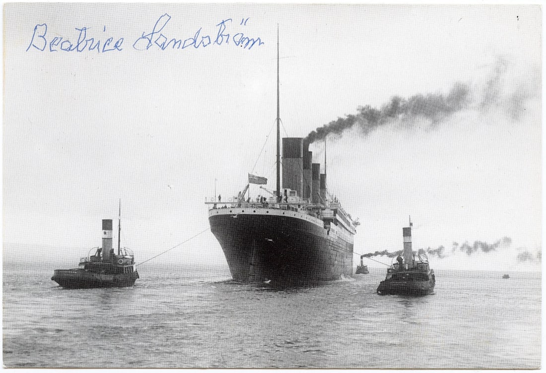 Vintage Postcard TITANIC Signed by Survivor (1 of 2)