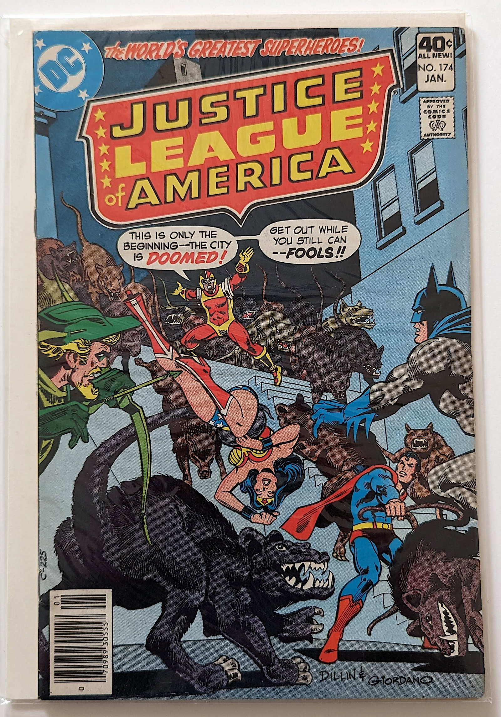 Vintage DC Comic Justice League Of America No. 174: This item is from the estate of deceased collector in South Florida. This lot is located in Boca Raton, Fl and its shipment will be made directly by Artelisted. Shipping insurance is the responsibilit