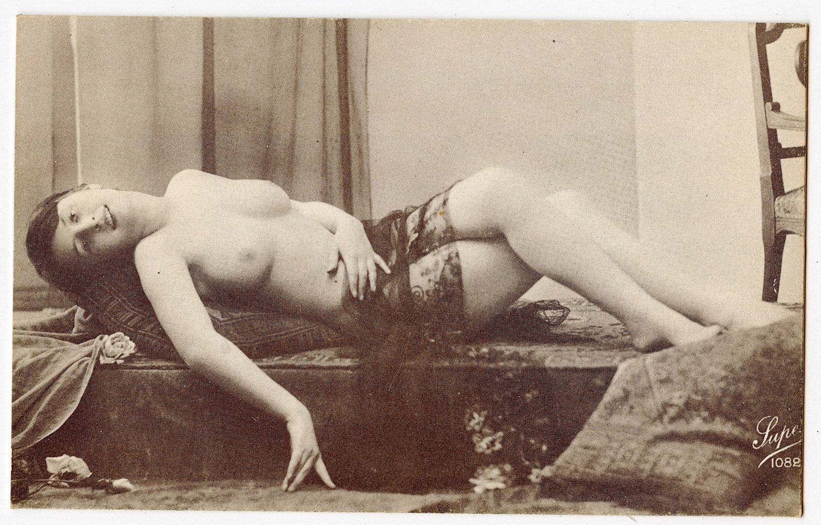Vintage Original Postcard French Nude Female: The dimensions of an antique postcard are Approx. 5.5"x 3.5" (small variances can occur).We have attached quality images to show its actual condition. This lot is located in Boca Raton, Fl and its shi