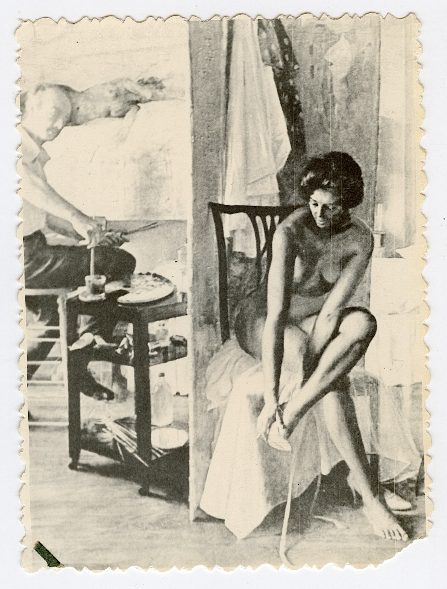 Original Vintage Photo Nude Pin Up Female: This item is coming from the estate of a collector in RI.We have attached quality images to show its actual condition. The dimensions are Approx. 4.75" x 3.5". This lot is located in Boca Raton, Fl an