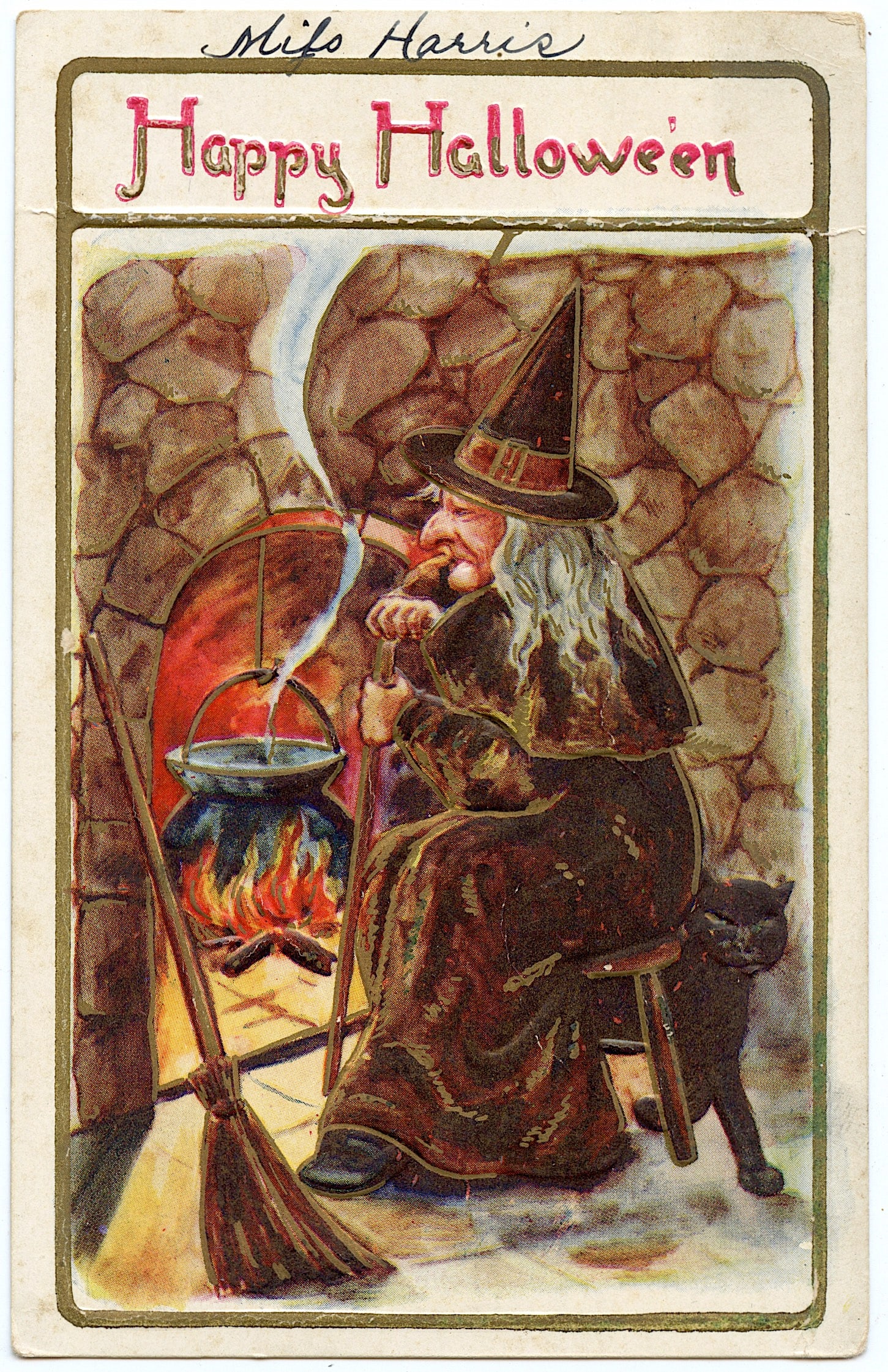 Antique Vintage Rare Postcard HALLOWEEN: The dimensions of an antique postcard are Approx. 5.5"x 3.5" (small variances can occur).