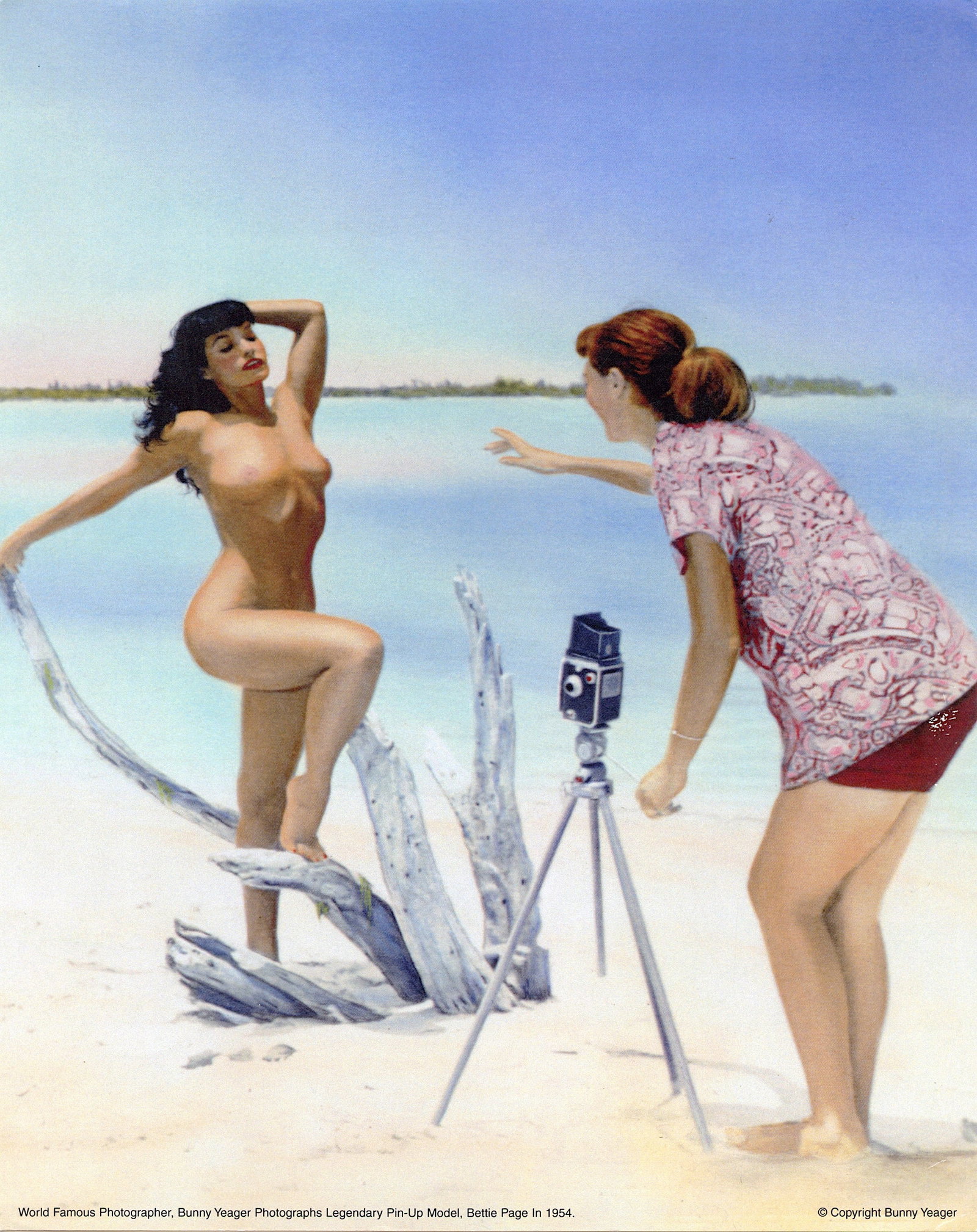 BUNNY YEAGER Original Pin Up Lithograph Bettie Page: This lot is coming from Bunny Yeager's estate/archives. Linnea Eleanor "Bunny" Yeager (March 13, 1929 - May 24, 2014) was an American photographer and pin-up model. She met Bettie Page in 1954, and to