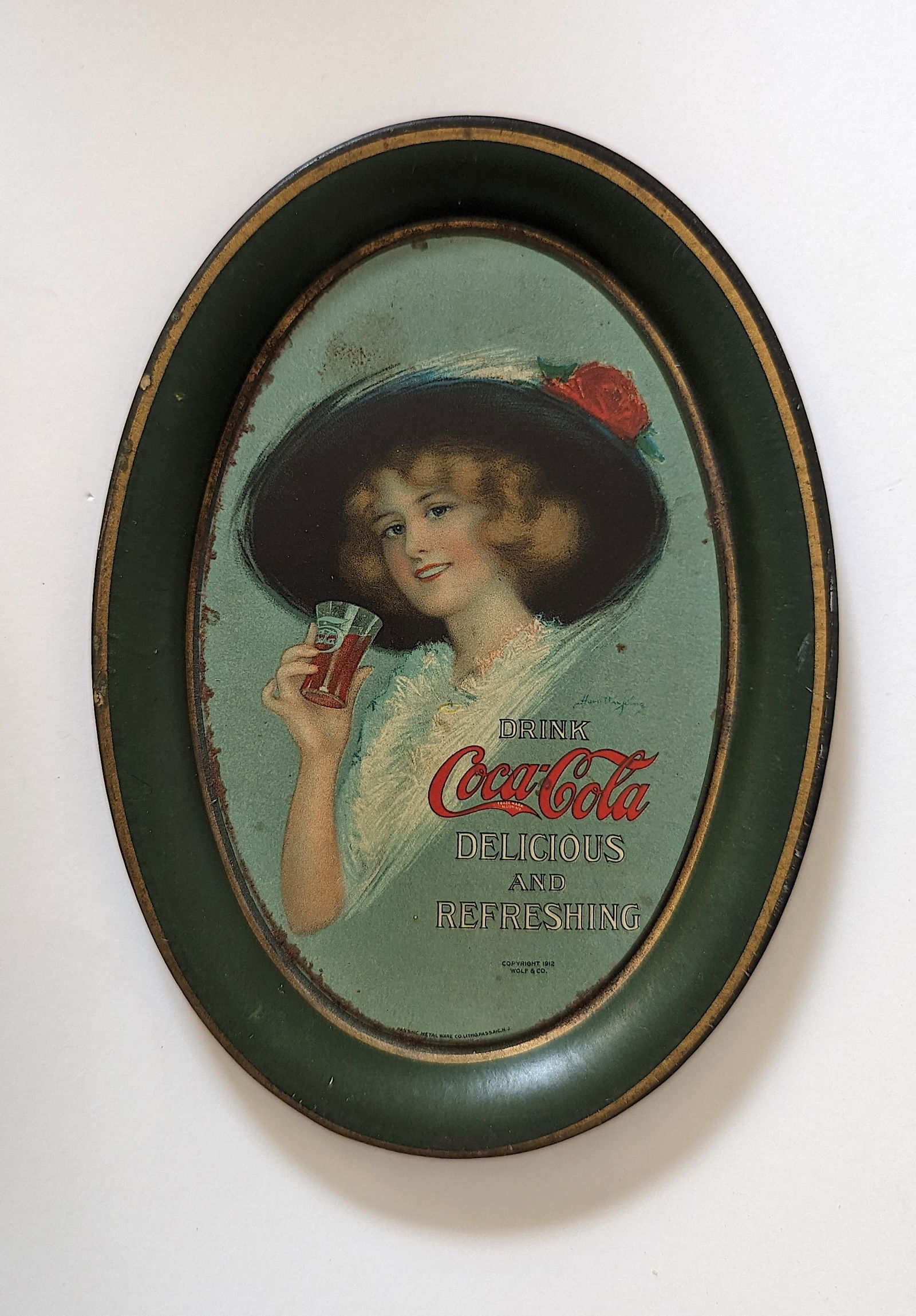 Authentic 1913 Coca Cola Advertising Tip Tray (1 of 2)