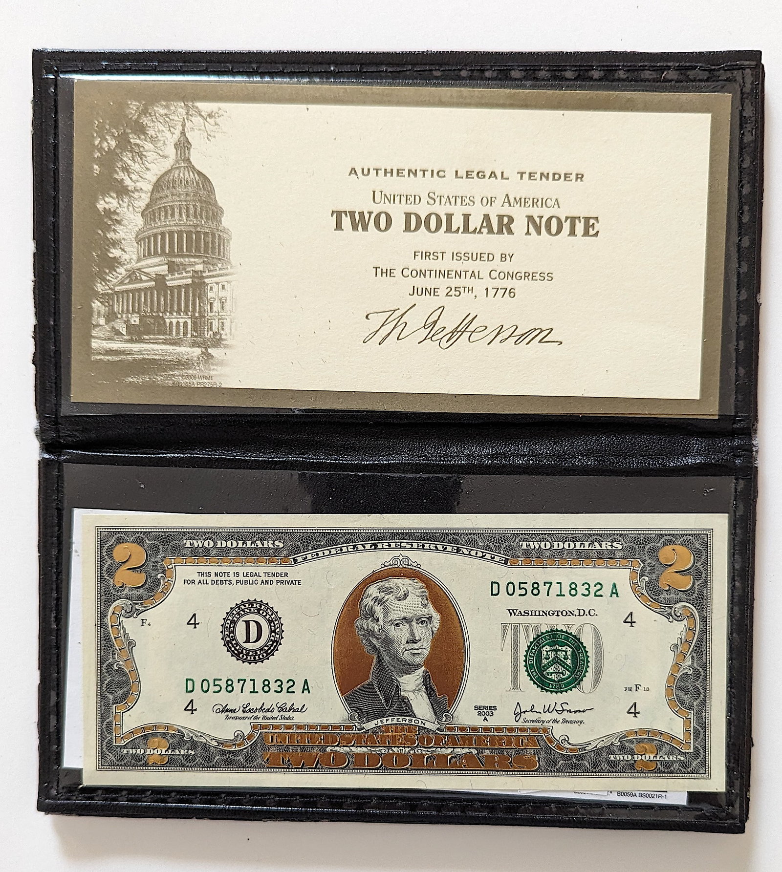 Certified $2 Two Dolars Note First Issued Series 2003 A: We have included many quality images to show it's actual condition. Provenance from the estate of a deceased collector in South Florida This lot is located in Boca Raton, Fl and its shipment will be m