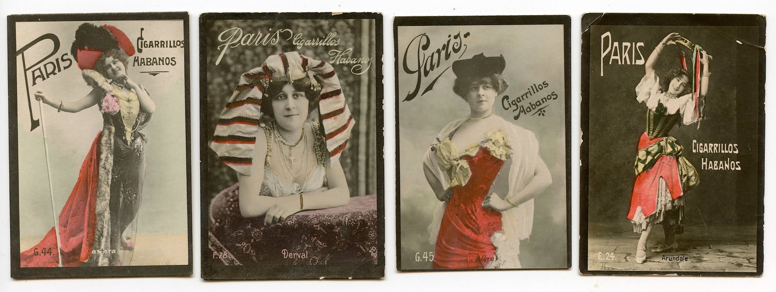Antique Set 4 Real Photos Actress Paris Cigarrillos Habanos: Antique Set 4 Real Photos Actress Paris Cigarrillos Habanos. Provenance from the estate of a serious Belgium Collector in Manhattan N.Y.. This lot is located in Boca Raton, Fl and its shipment will be