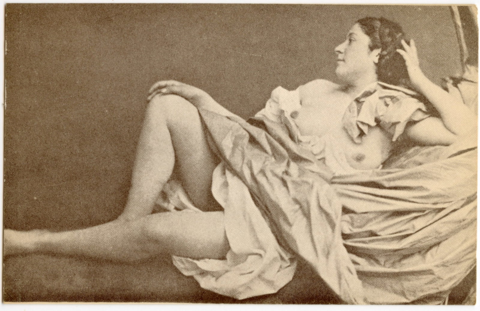 Vintage Original Gravure Postcard French Nude Female: The dimensions of an antique postcard are Approx. 5.5"x 3.5" (small variances can occur).