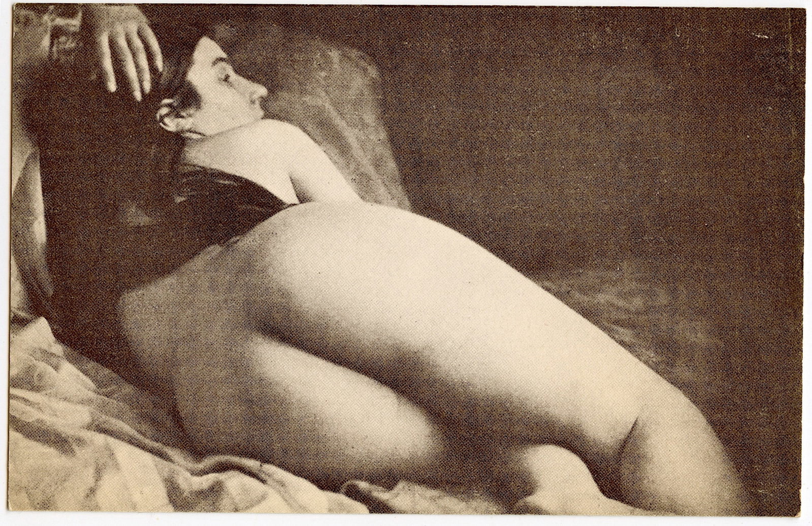 Vintage Original Gravure Postcard French Nude Female: The dimensions of an antique postcard are Approx. 5.5"x 3.5" (small variances can occur).