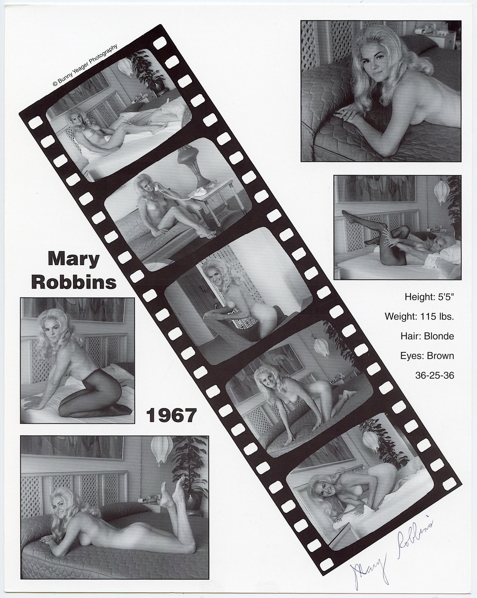 BUNNY YEAGER Original Pin Up Lithograph Mary Robbins: This lot is coming from Bunny Yeager's estate/archives. Linnea Eleanor "Bunny" Yeager (March 13, 1929 - May 24, 2014) was an American photographer and pin-up model. She met Bettie Page in 1954, and to