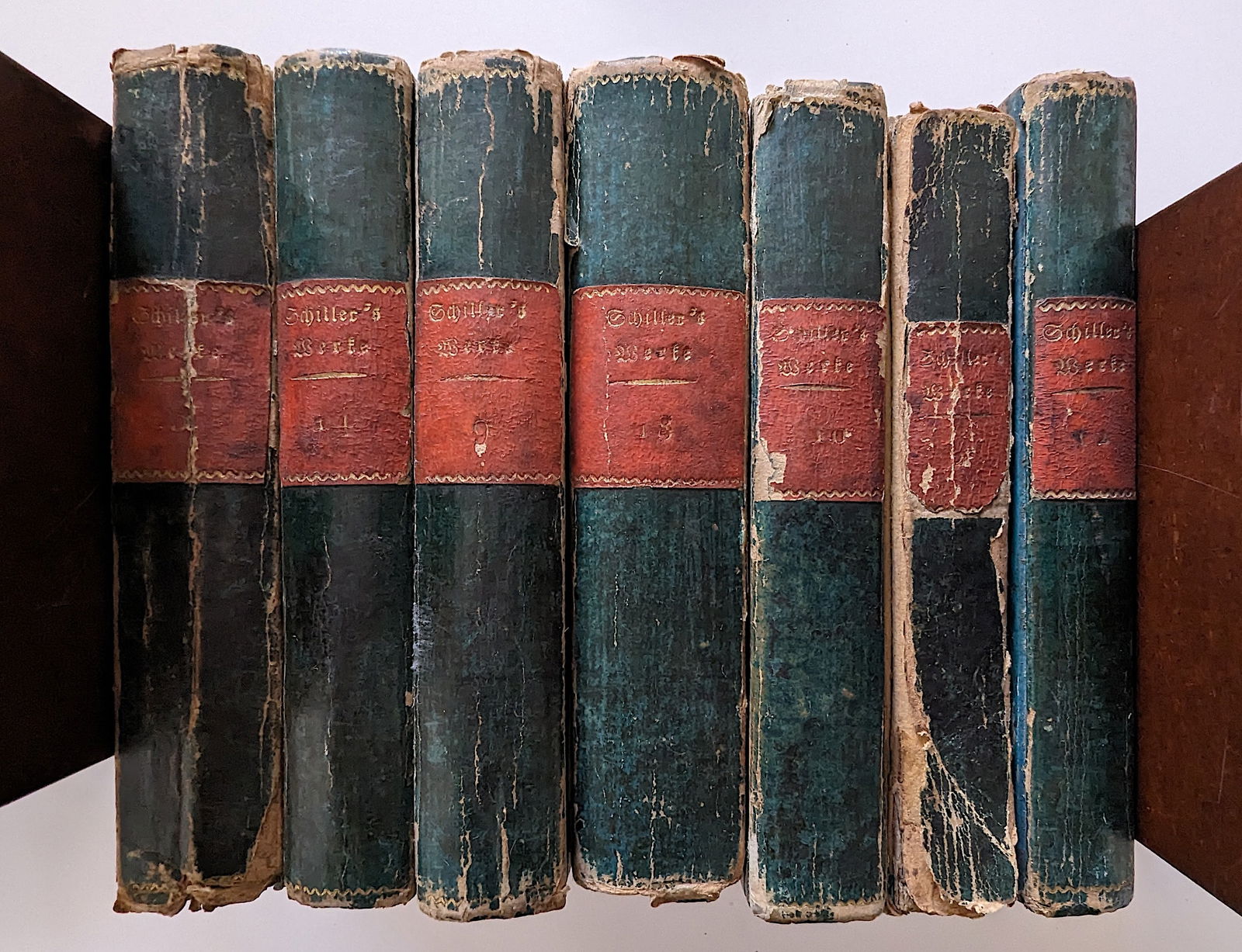 Antique Set 7 German Books Friedrichs von Schiller (1 of 4)