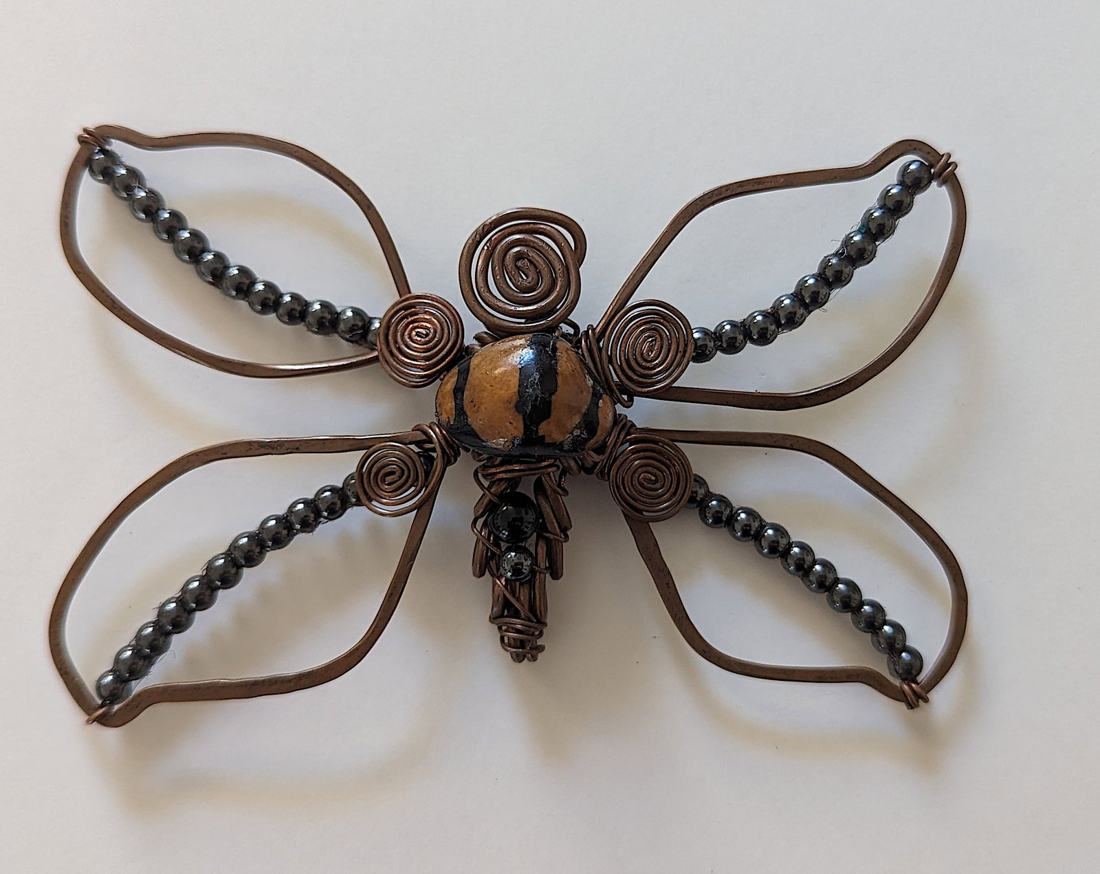 Artist RICARDO GOMEZ Original Hand Made Butterfly: Original wire sculpture by Ricardo Gomez. He is an artist from Bogota, Colombia. The dimensions are Approx. 5"x 3" (small variances can occur). This lot is located in Boca Raton, Fl and its shipment w