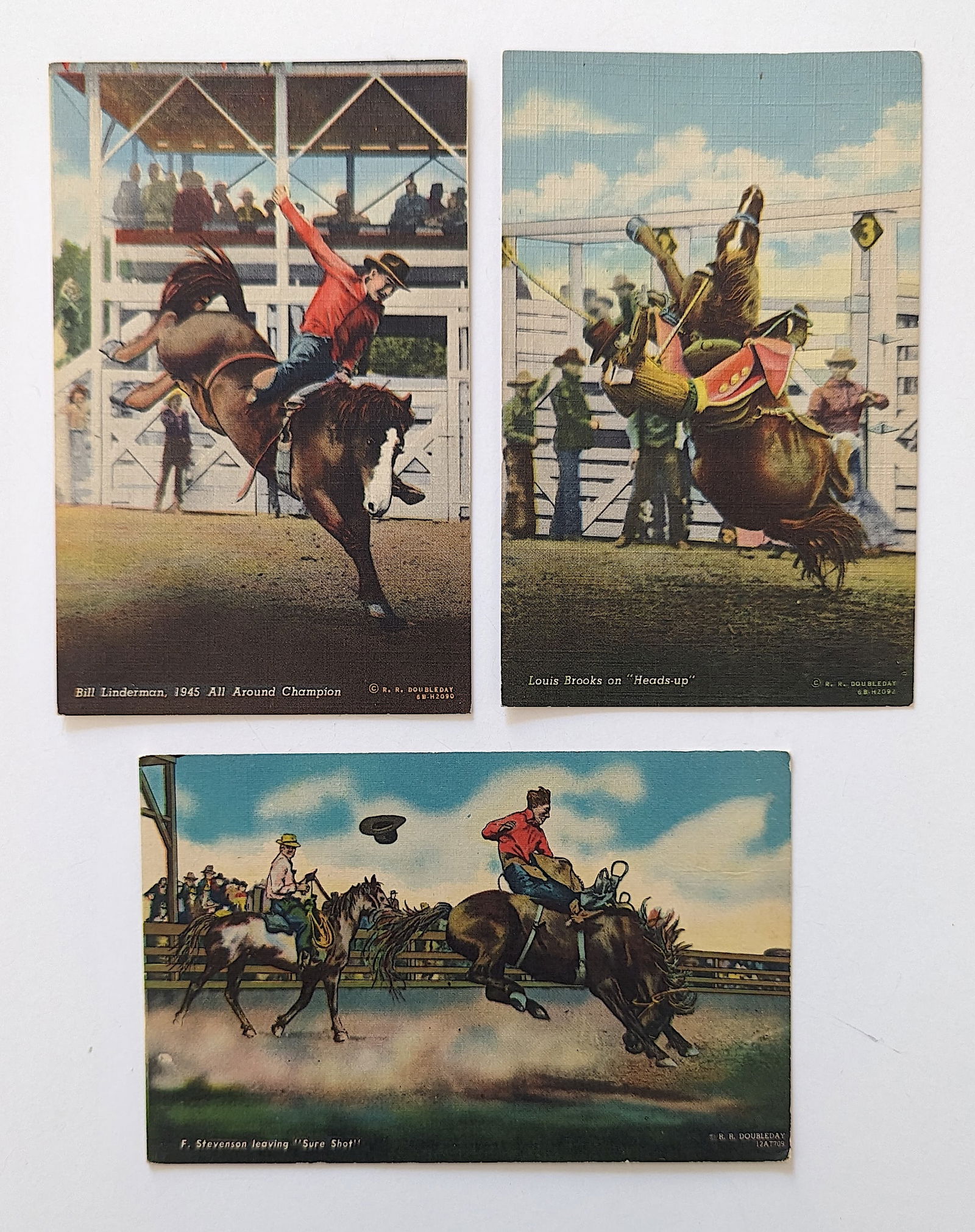 Vintage Set 3 CowBoy Rodeo Postcards (1 of 2)