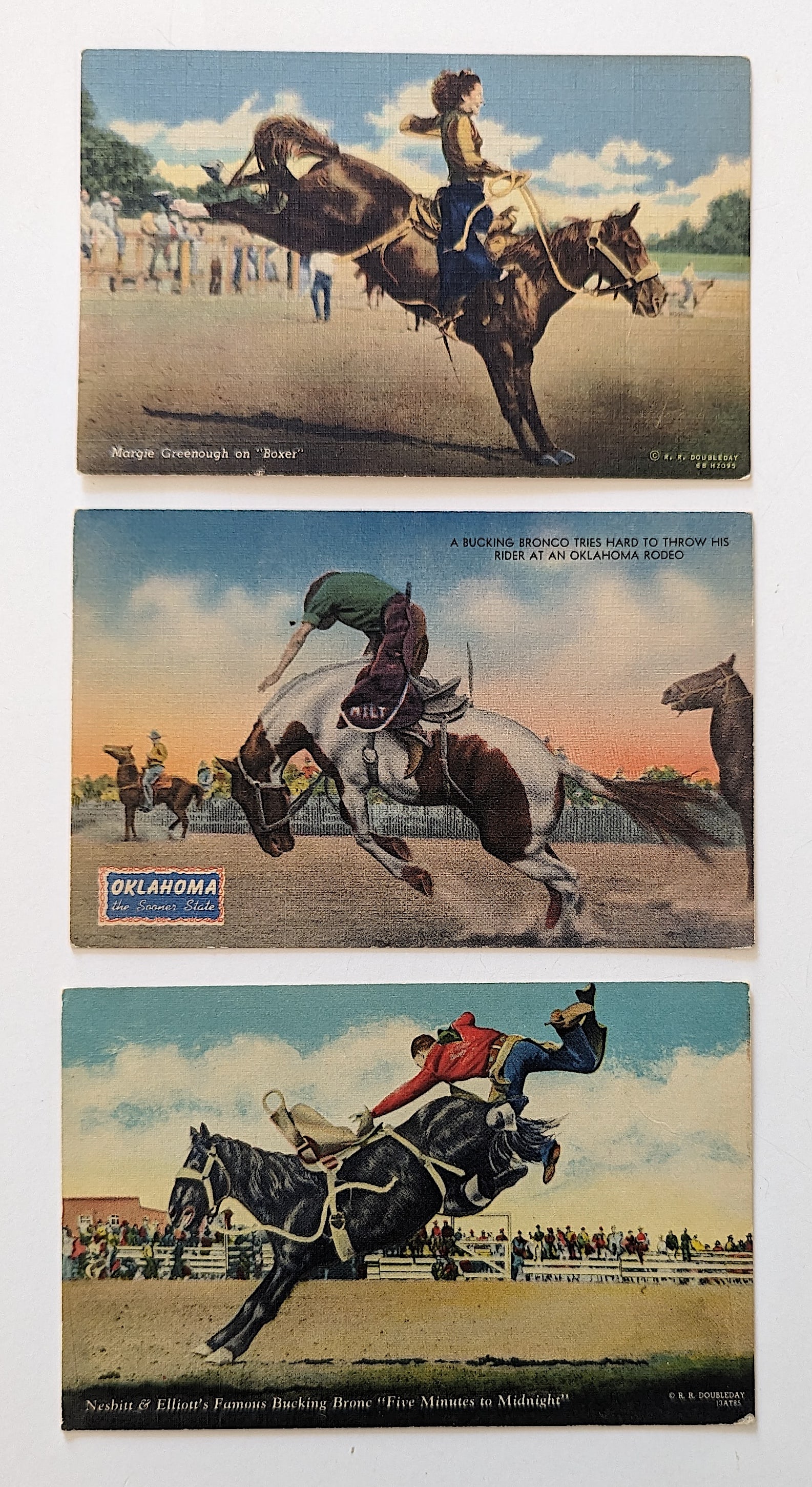 Vintage Set 3 CowBoy Rodeo Postcards (1 of 2)