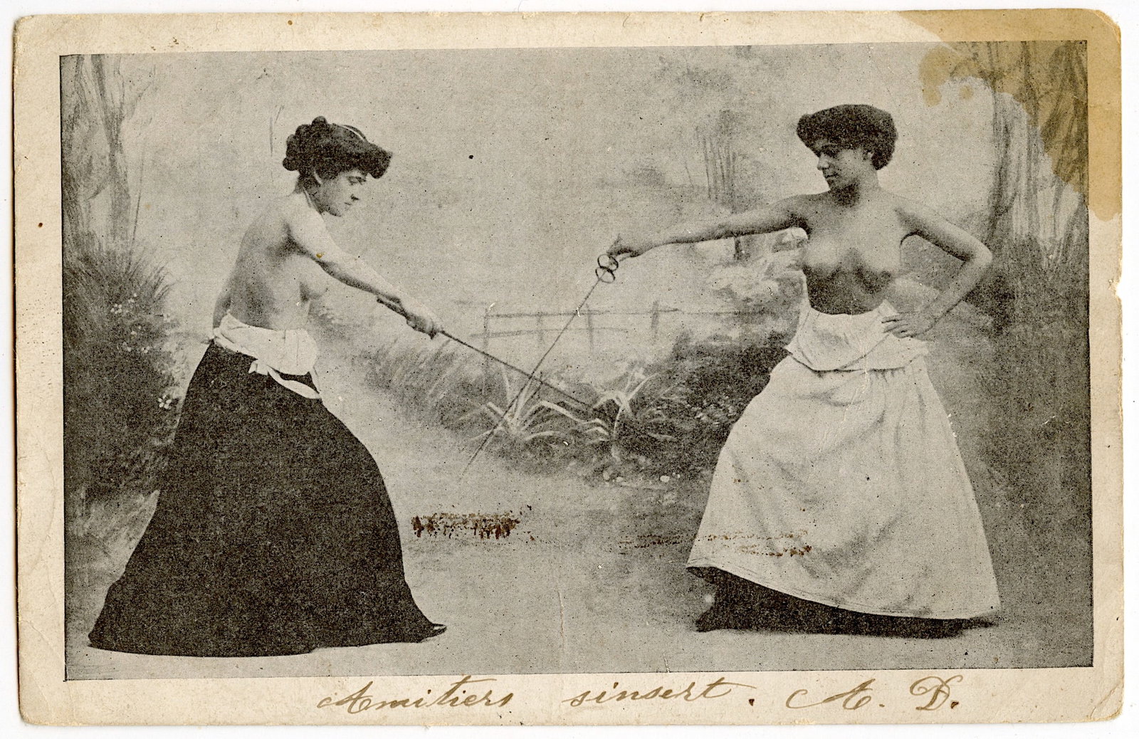 Antique Vintage Original Postcard Female Nude Erotic: The dimensions of an antique postcard are Approx. 5.5"x 3.5" (small variances can occur). This lot is located in Boca Raton, Fl and its shipment will be made directly by Artelisted. Shipping insurance