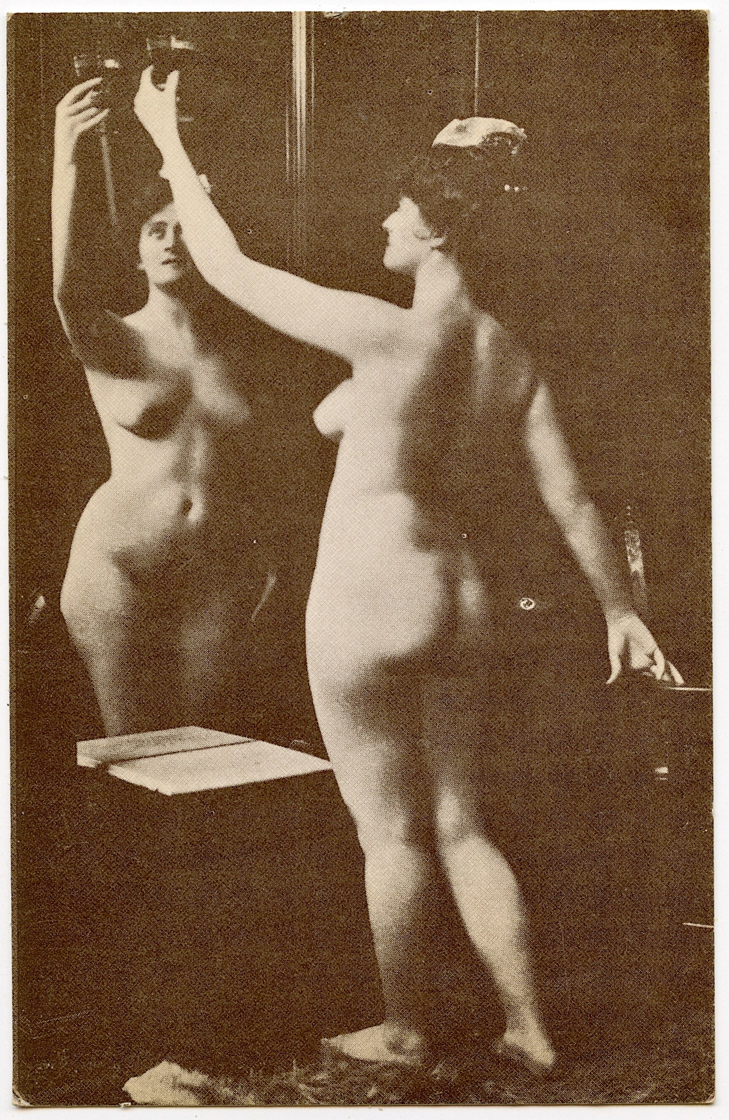 Vintage Original Gravure Postcard French Nude Female: The dimensions of an antique postcard are Approx. 5.5"x 3.5" (small variances can occur). This lot is located in Boca Raton, Fl and its shipment will be made directly by Artelisted. Shipping insurance