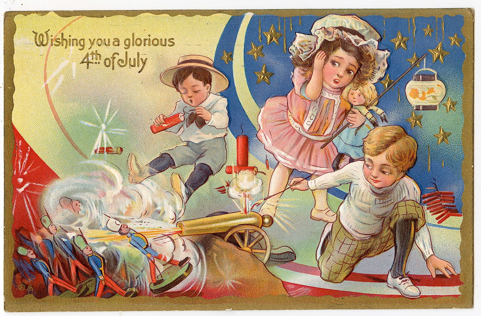 Antique Vintage Original Postcard Patriotic Americana (1 of 2)