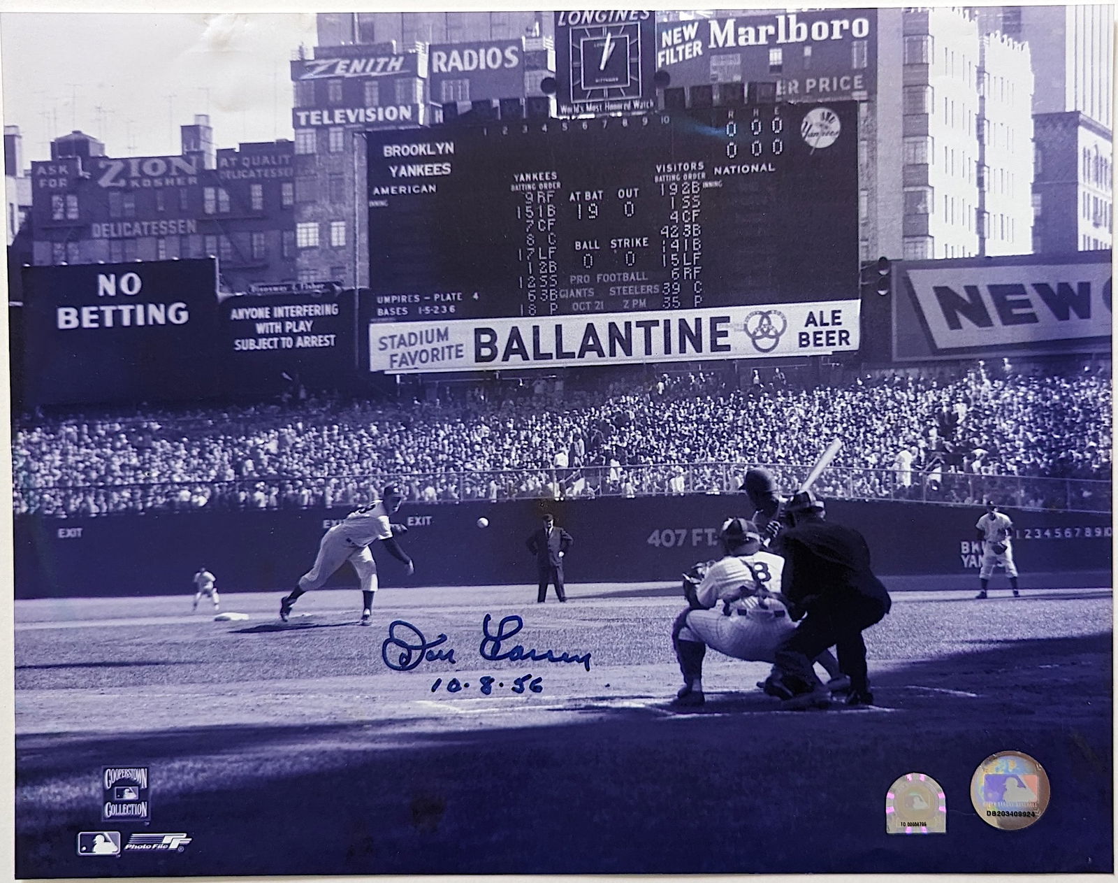 Hand Signed Photo Baseball DON LARSEN Yankees New York (1 of 4)