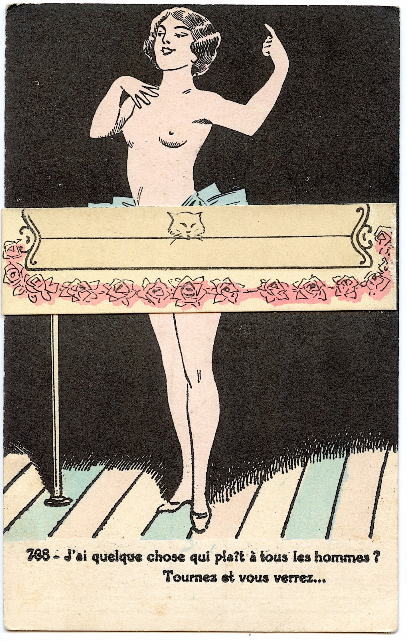 Antique Vintage Rare Original Postcard Erotic Illustration: The dimensions of an antique postcard are Approx. 5.5"x 3.5" (small variances can occur). We have attached quality images to show its actual condition. This lot is located in Boca Raton, Fl and its sh