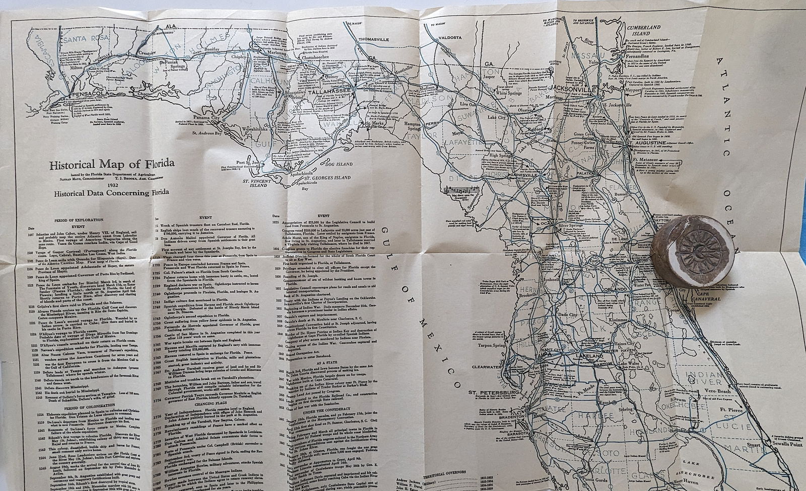 Historical Map of Florida in 1932 (1 of 1)