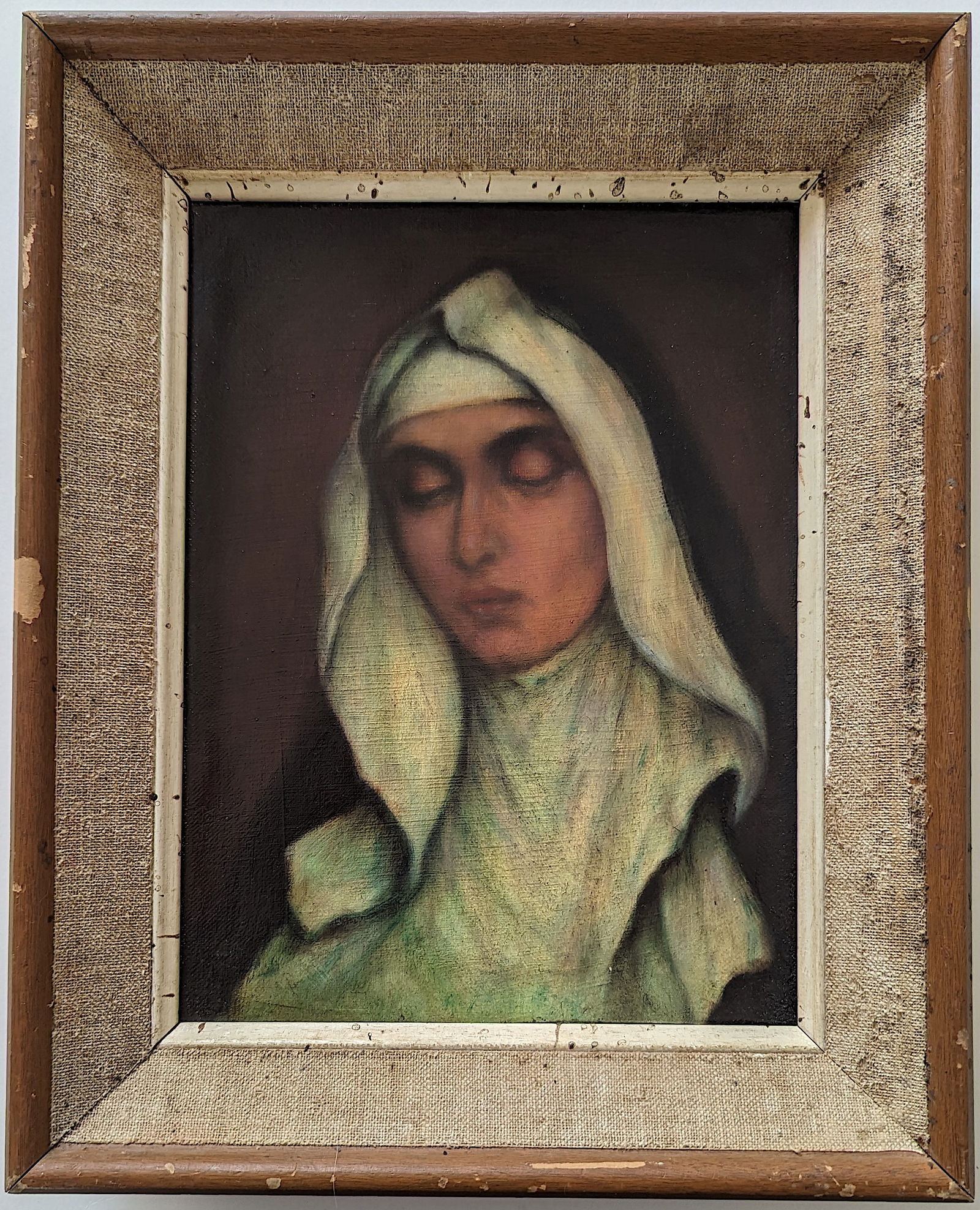 D. RANSI Original Oil on Canvas Dog Portrait 20th. C. (1 of 4)