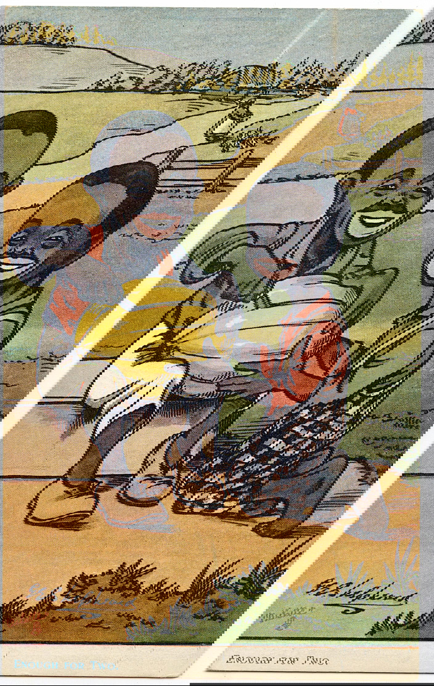 Antique Vintage Rare Americana Early Postcard Illustration (1 of 2)