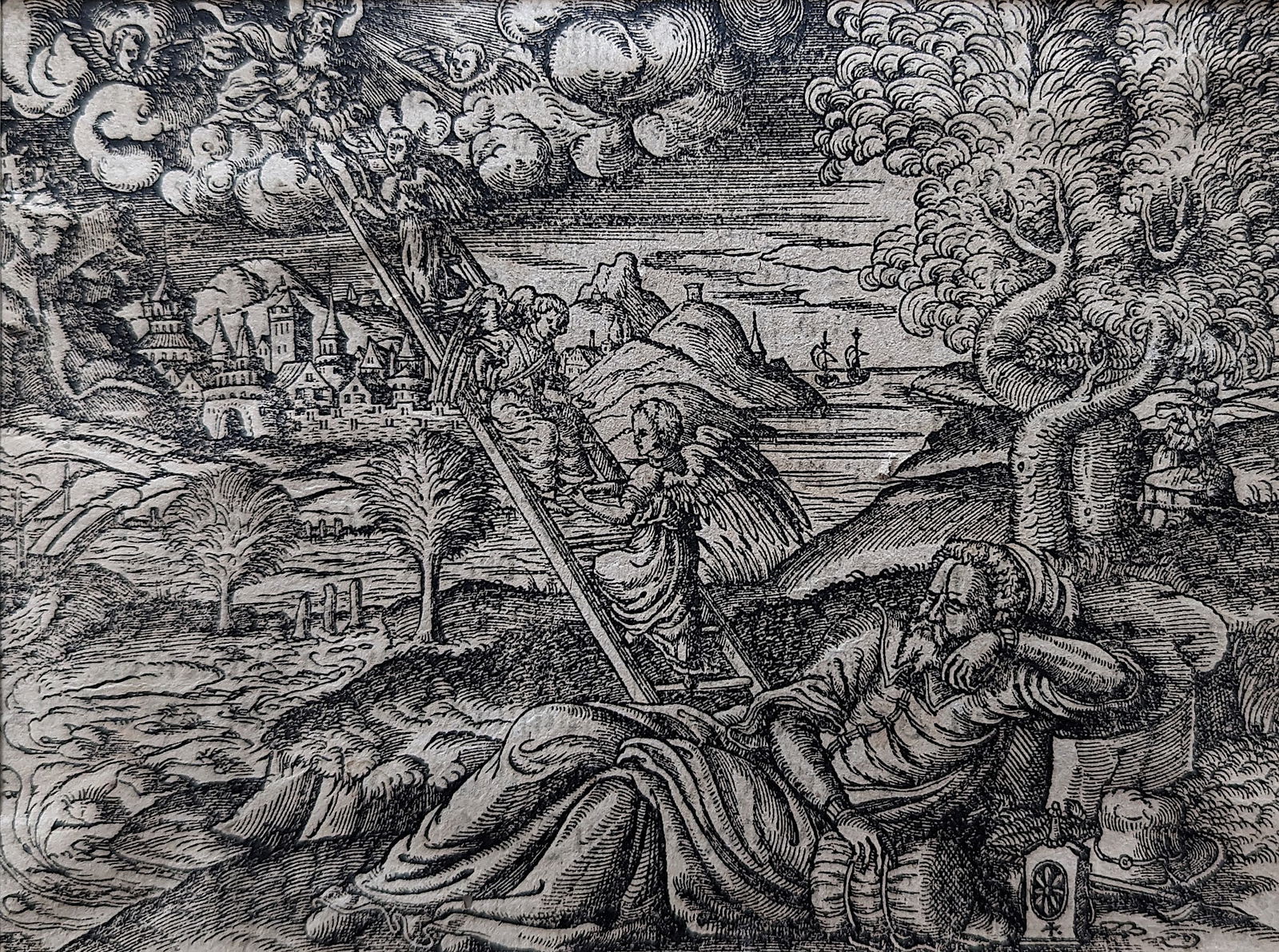 Old Master17th C. Art Print Engraving: Provenance from the estate of a deceased collector in the USA. Please, see all the attached quality images showing its actual condition.The dimensions are Approx.5" x 6.5" (engraving) and 11" x 12" (M