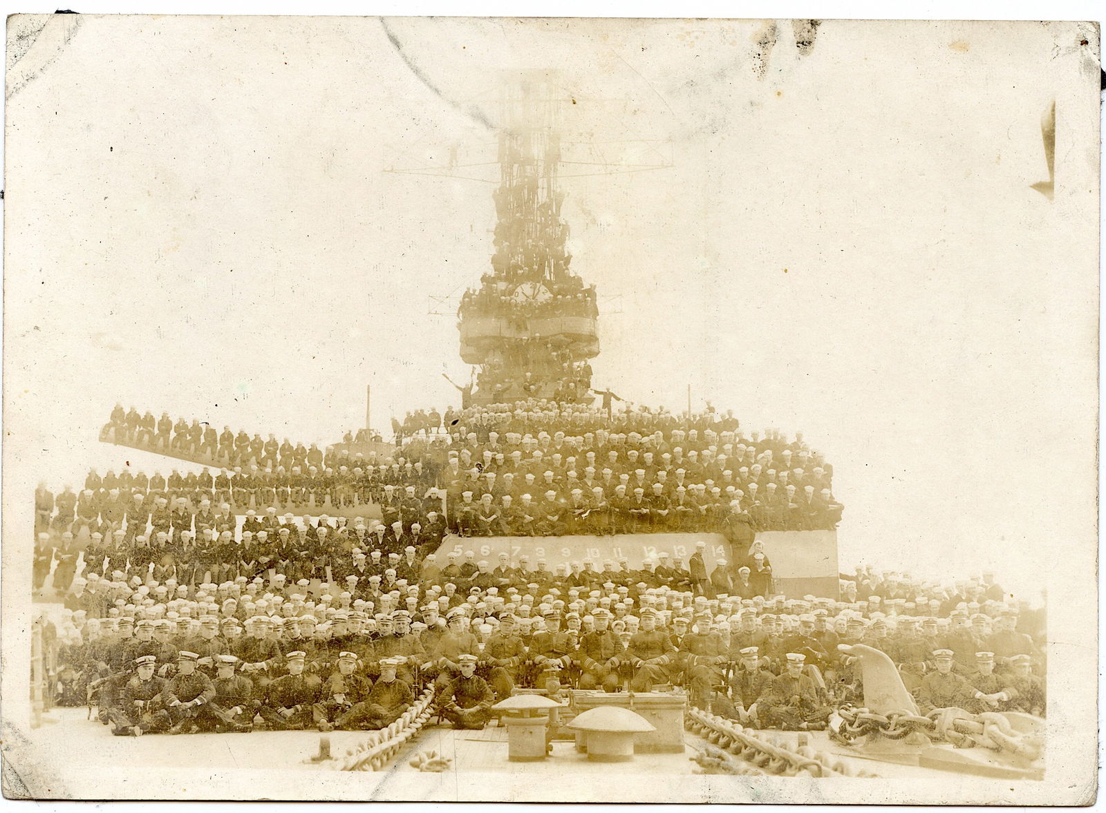 Scarce Type 1 Photo USS Texas (BB 35) Ship Crew (1 of 2)