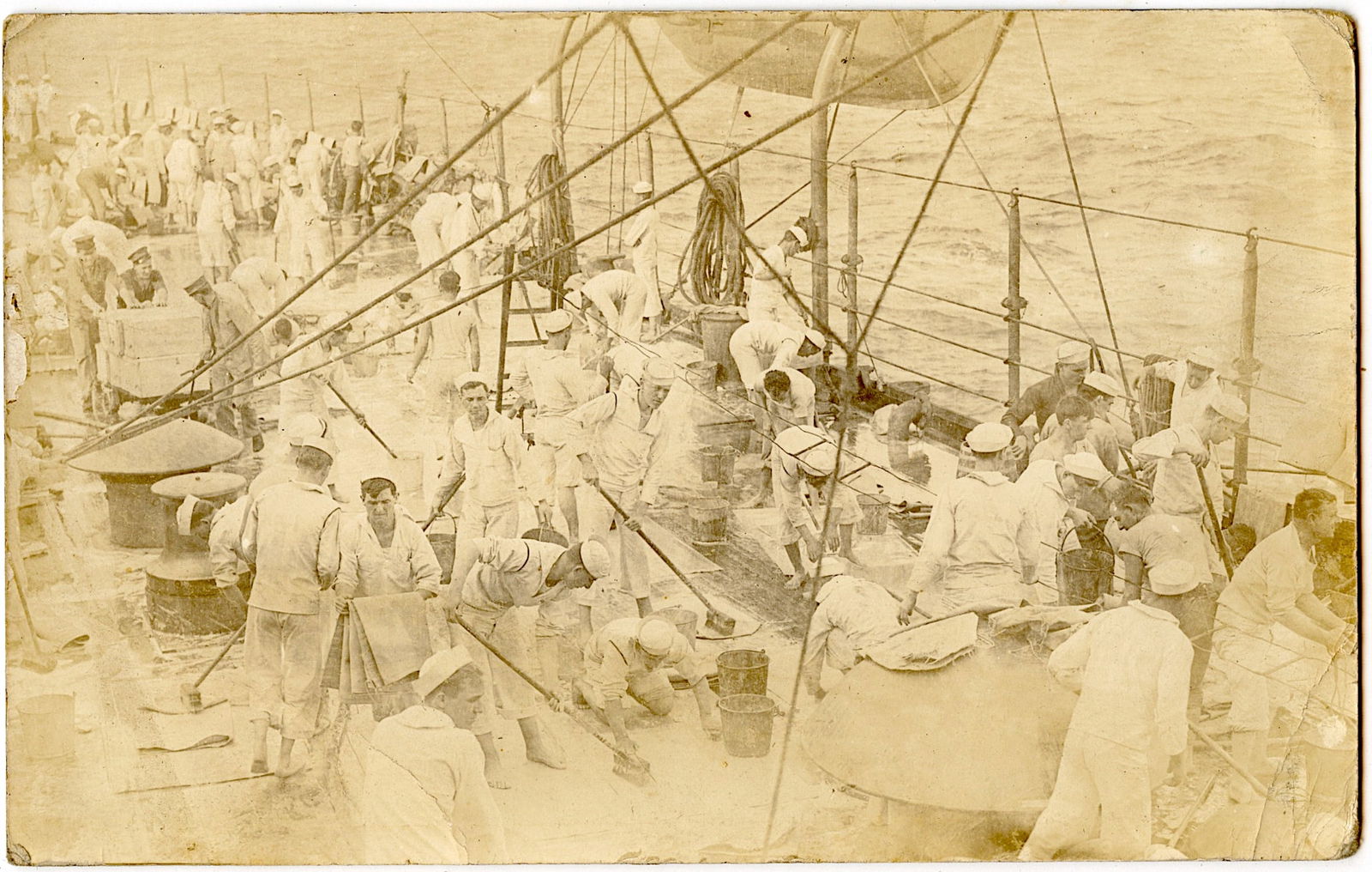 Scarce Type 1 Photo USS Texas (BB 35) Ship Crew (1 of 2)