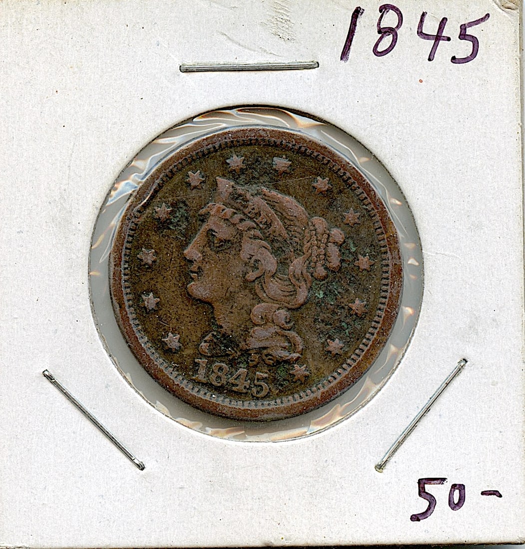 Collectors Circulated US Coin One Cent 1845 (1 of 2)
