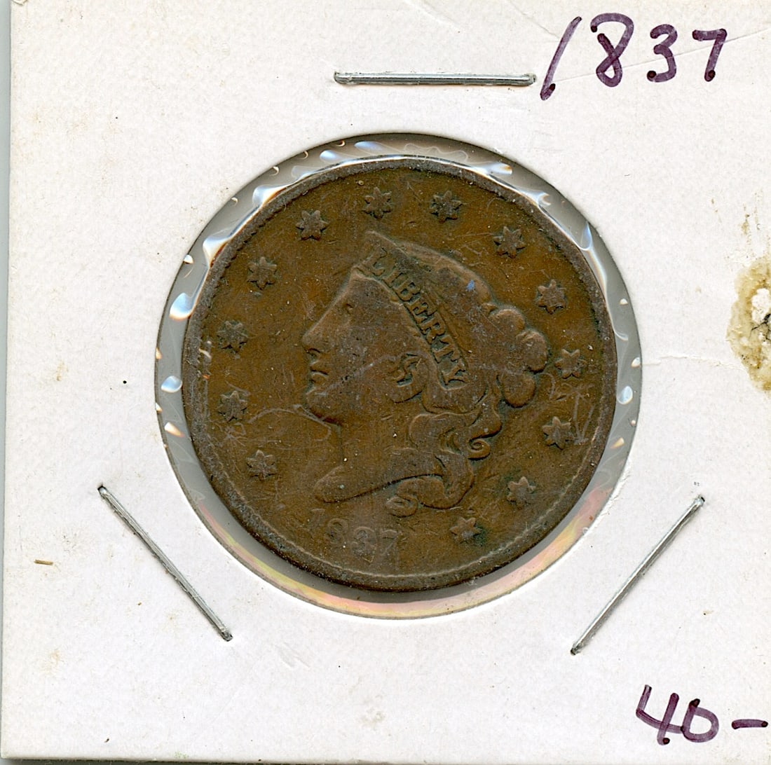 Collectors Circulated US Coin One Cent 1837 (1 of 2)