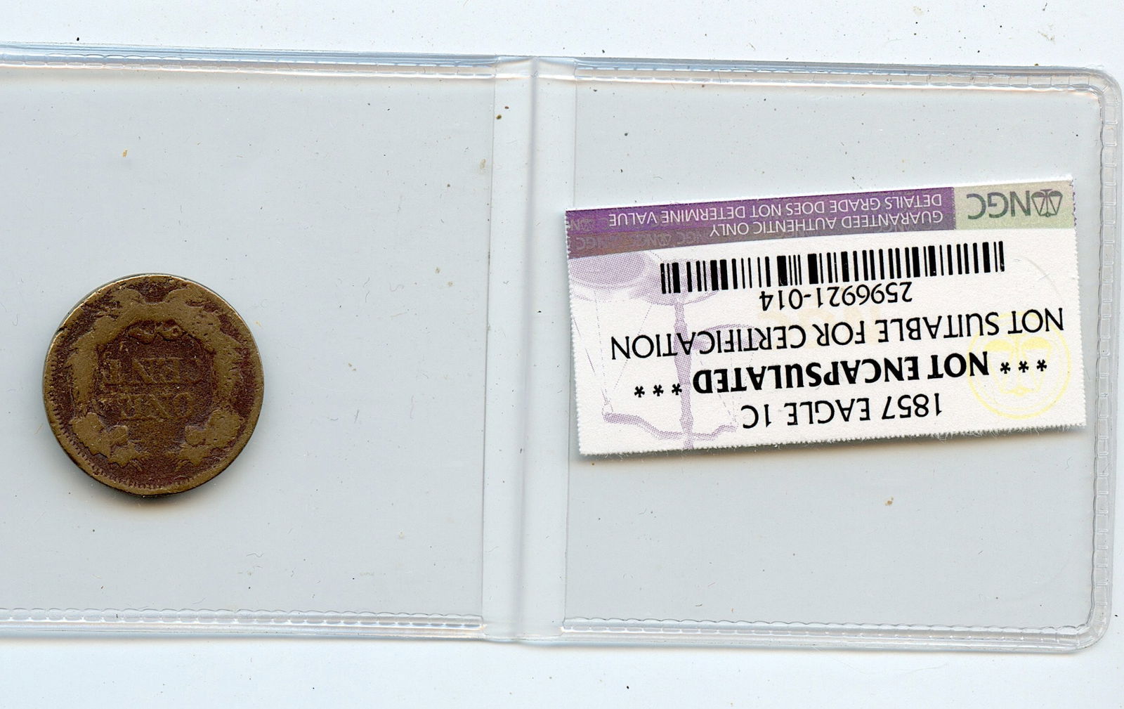 Scarce Antique US Coin Collectors Flying Eagle 1857 (1 of 2)