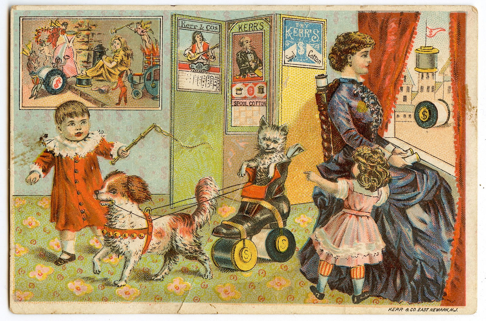 Antique Rare Tradecard Ephemera Kerr's Spool Cotton (1 of 2)