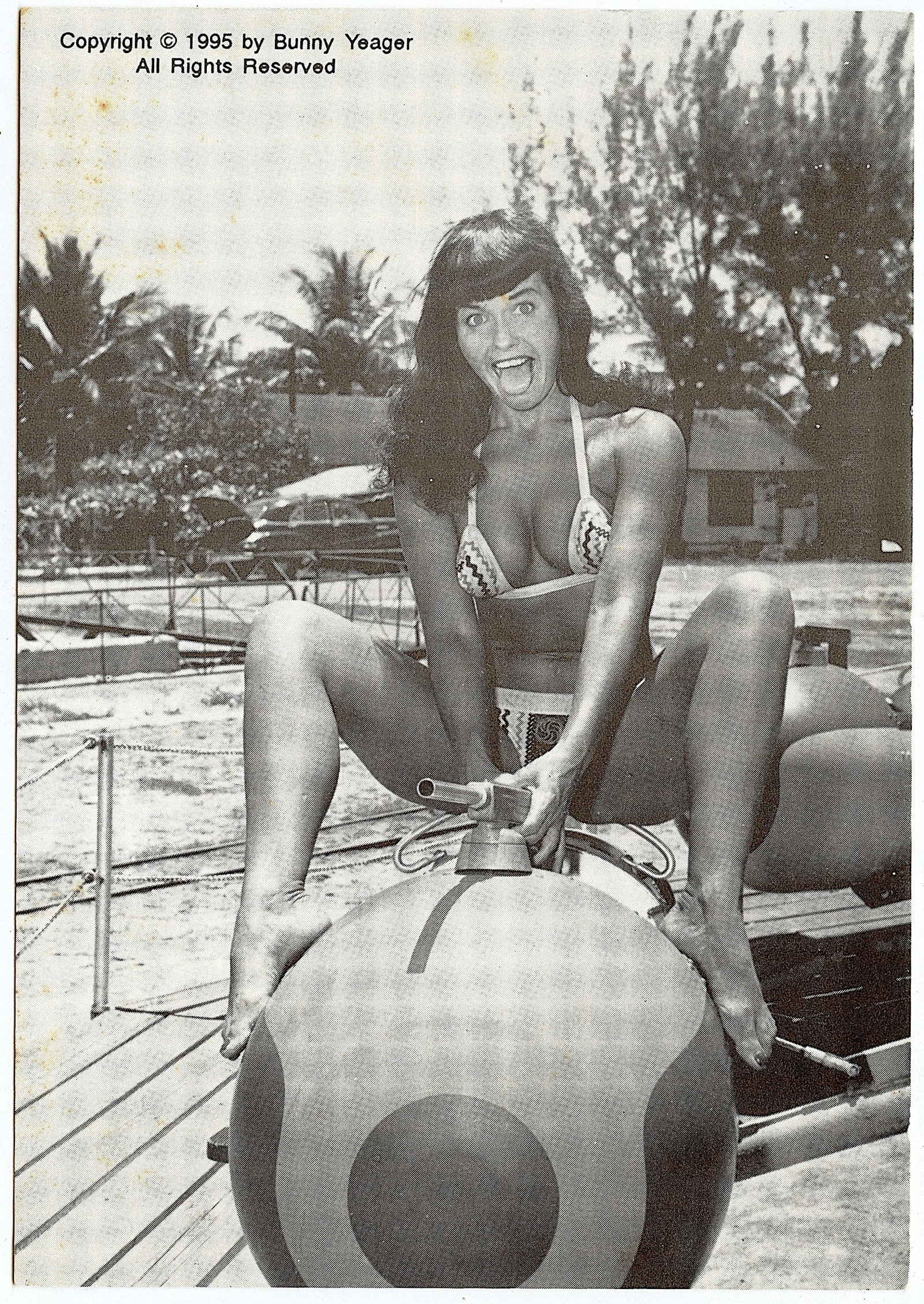 Scarce Original (No Repro.) BUNNY YEAGER Pin Up Postcard: This lot is coming from Bunny Yeager's estate/archives. Linnea Eleanor "Bunny" Yeager (March 13, 1929 - May 24, 2014) was an American photographer and pin-up model. She met Bettie Page in 1954, and to