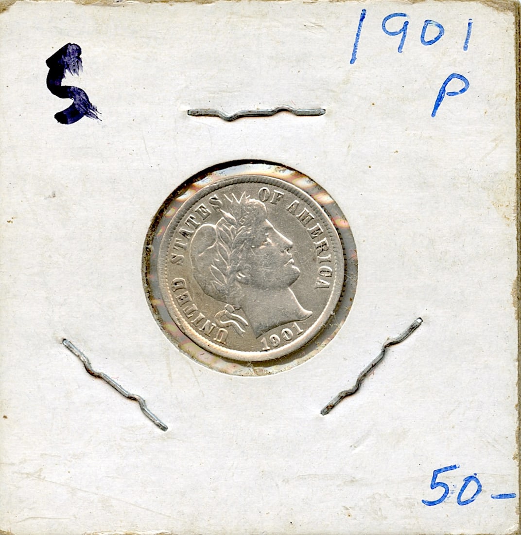 1901 Barber Silver Dime 1901 P Coin (1 of 2)