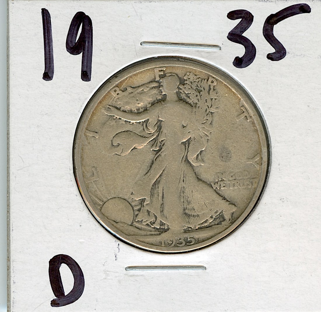 1935 Silver Walking Liberty Half Dollar: This lot is coming from the estate of a deceased collector in South Florida. We have attached quality images to show its actual condition. This lot is located in Boca Raton, Fl and its shipment will b
