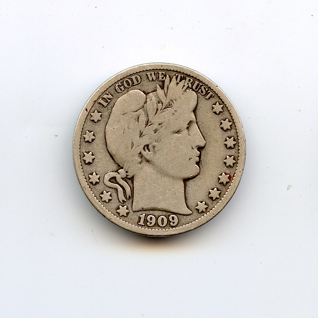 1909 Silver Barber Half Dollar Coin (1 of 2)