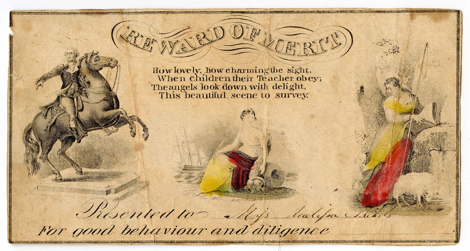 Scarce Vintage Card Print / Art /  Illustration 2.75" x 5.25" (1 of 2)