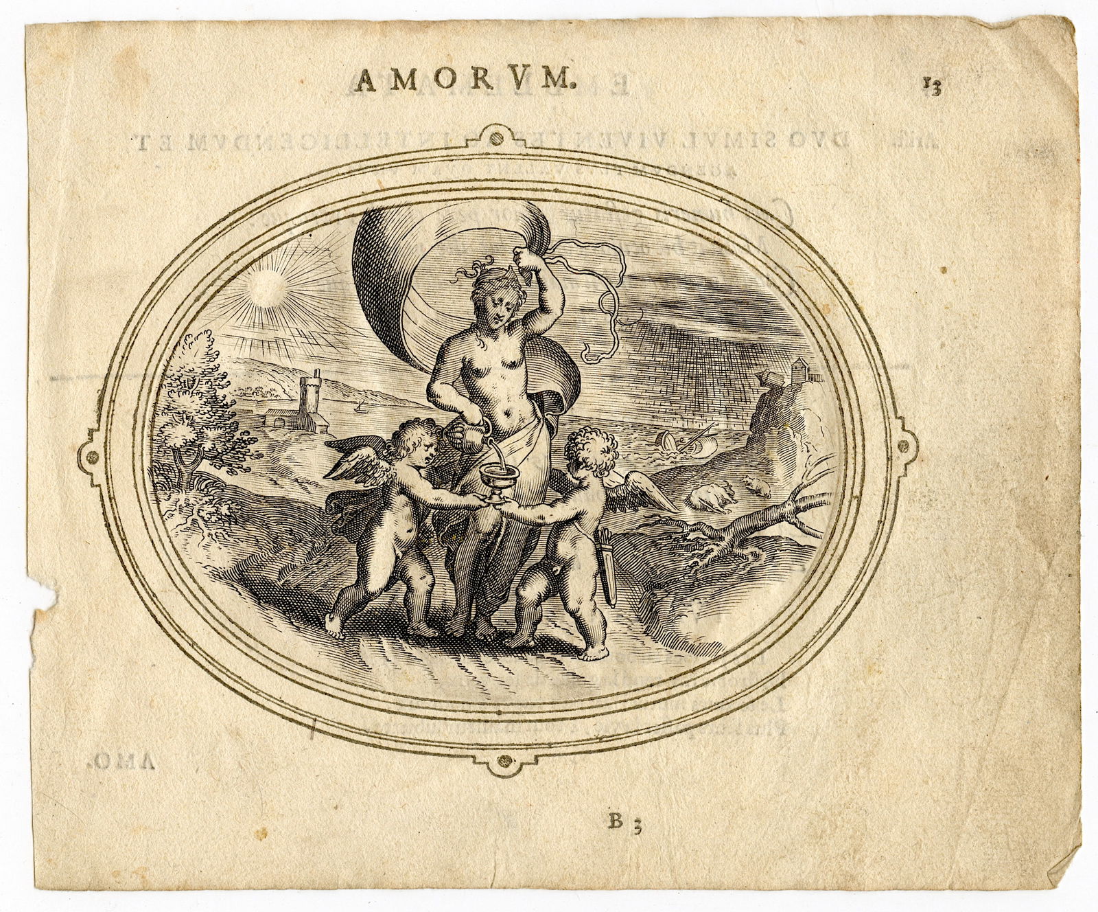 Otto Van Veen Amorum Emblemata Antique Gravure 1608 (1 of 2)