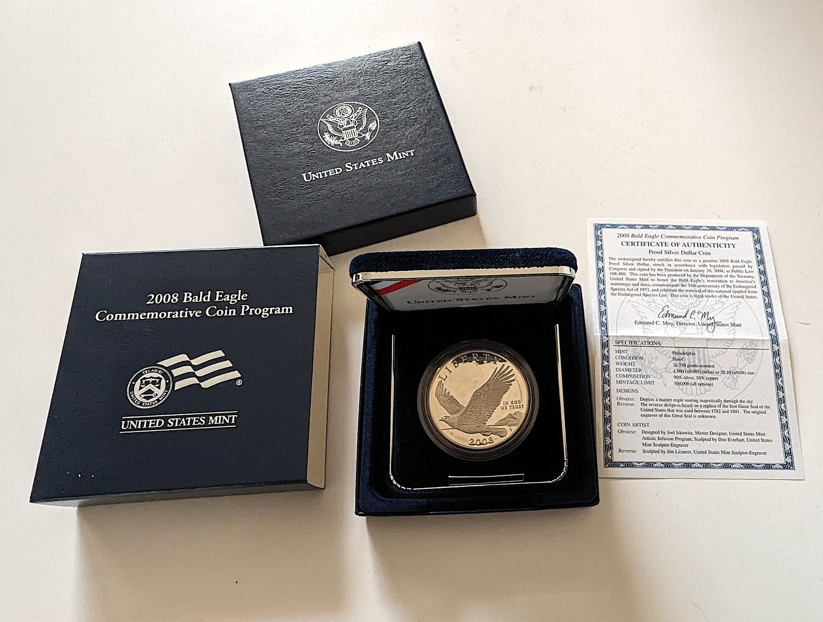 2008 Bald Eagle Commemorative Coin Program Silver Coin (1 of 2)
