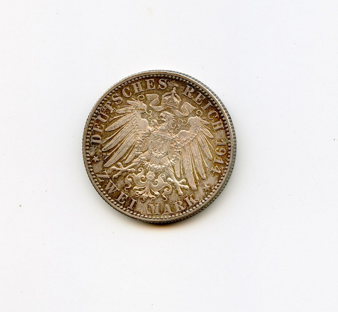 Scarce Silver Coin Collectors 1914 German 3 Mark (1 of 2)