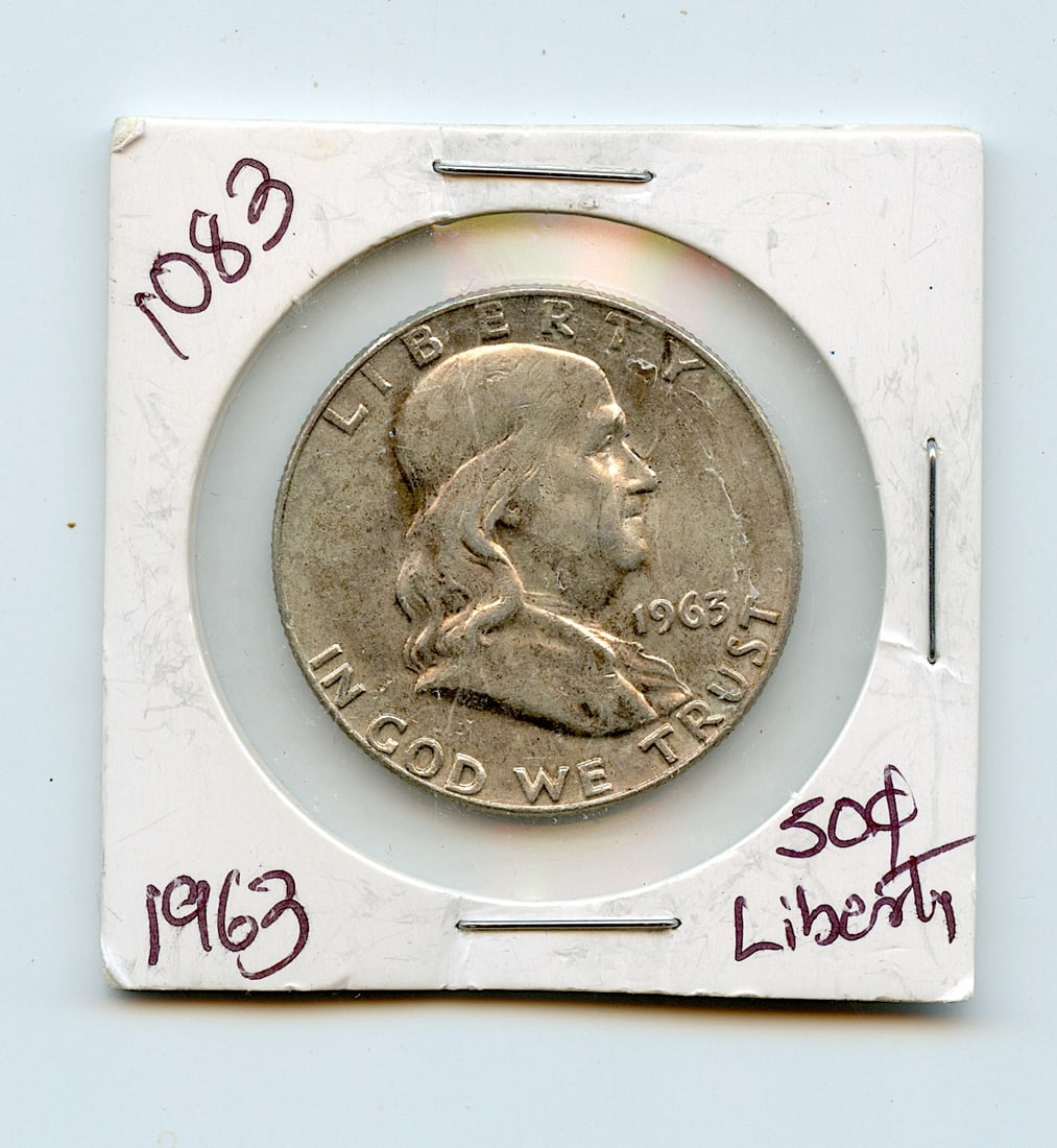 Scarce Silver Coin Collectors 1963 Franklin Half Dollar (1 of 2)