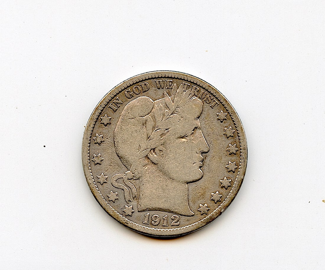 Scarce Silver Coin Collectors 1912 Barber Half Dollar (1 of 2)