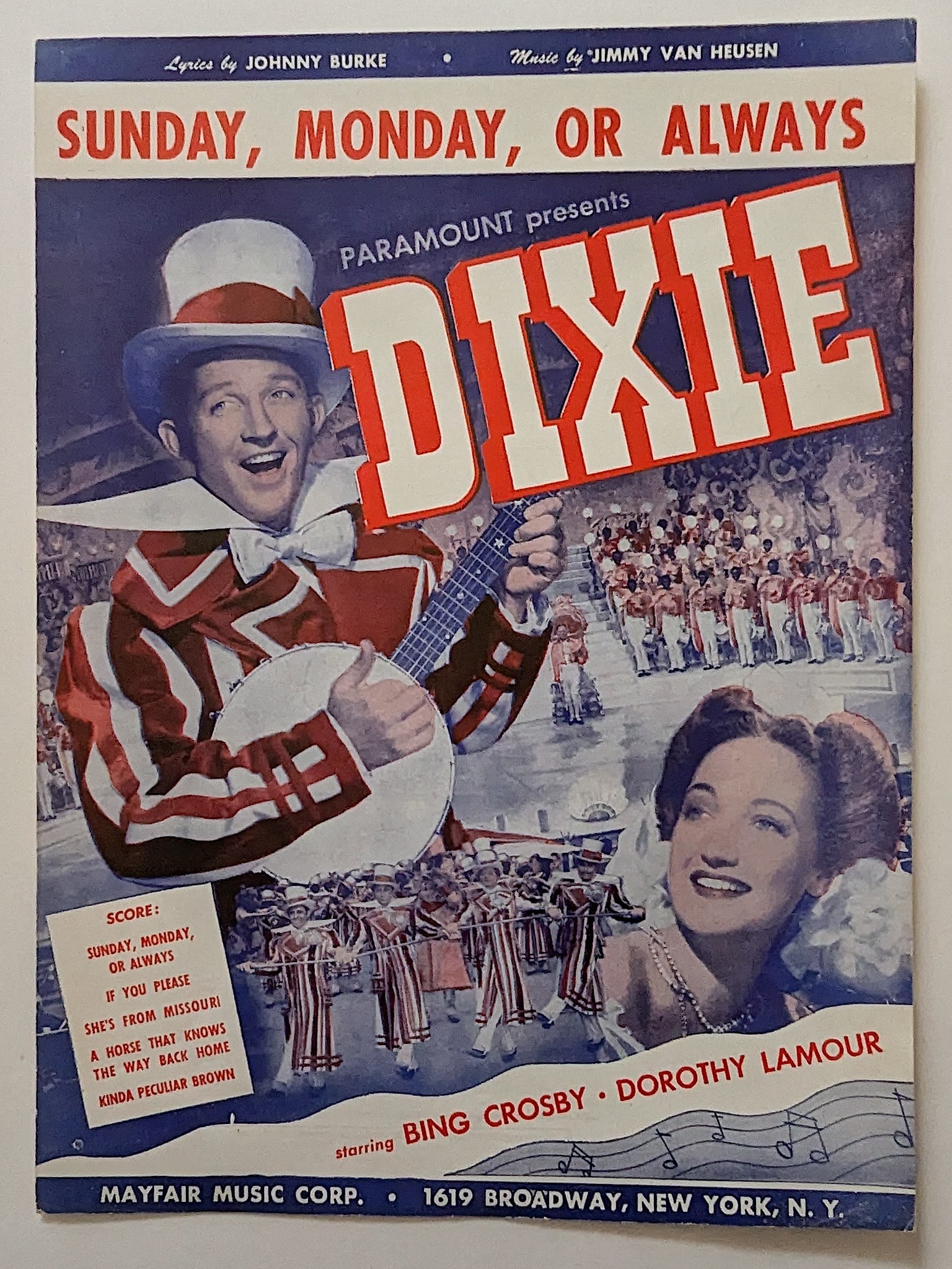 Vintage Original Sheet Music American Dixieland: The provenance of this item is from a WWII veteran collector in Georgia. We have included images showing the condition and information related to this book. Do not hesitate to contact us if you have a