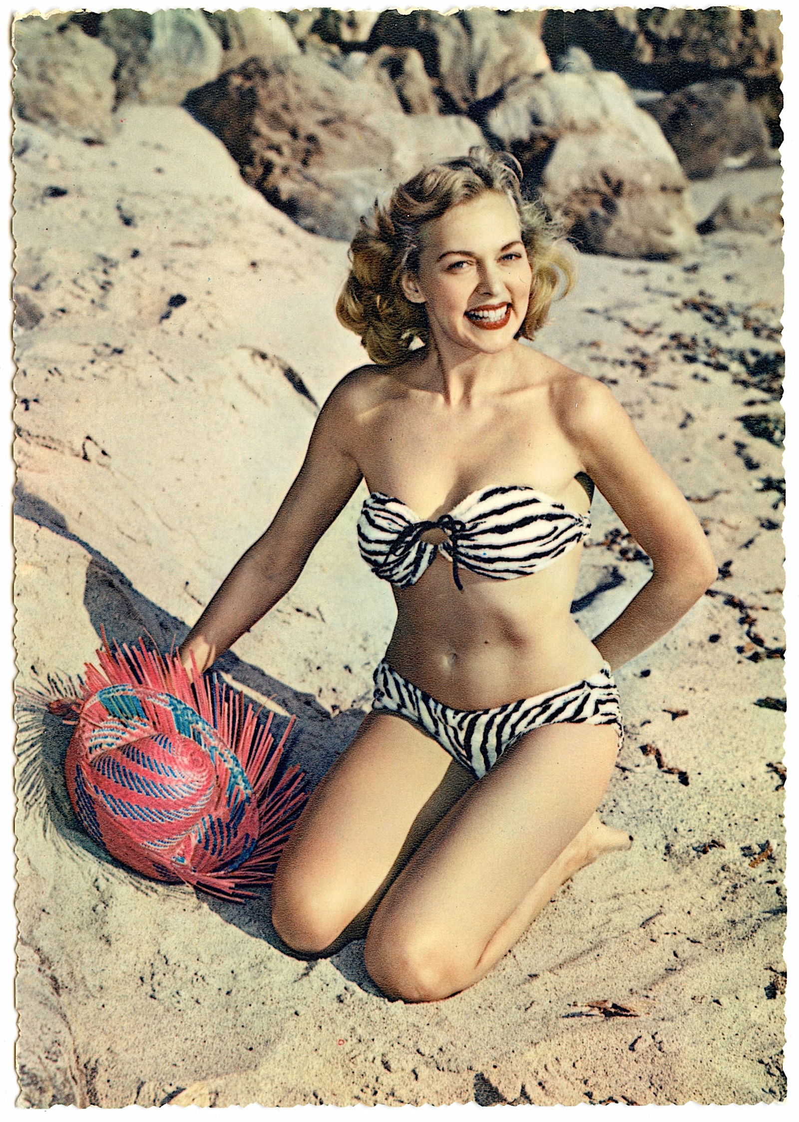 Original Scarce Postcard Pin Up Model 1950s Color Litho. (1 of 2)