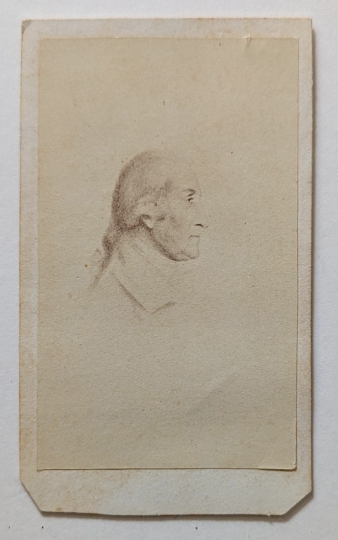 Scarce Antique CDV Ca. Early 19th. C.  GEORGE WASHINGTON (1 of 2)