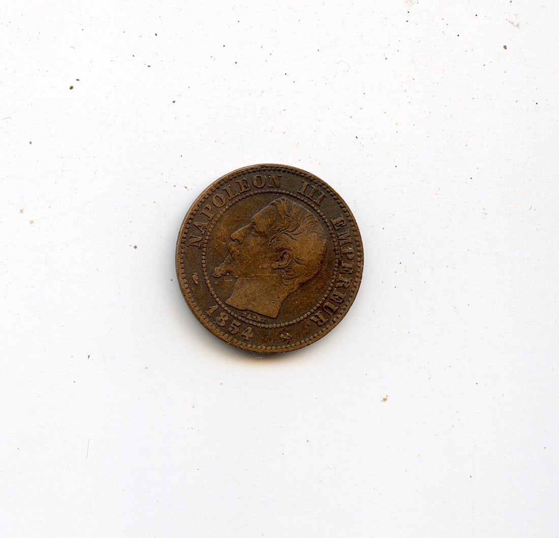 Collectors Coin France Napoleon III 10 Centimes 1854 (1 of 2)