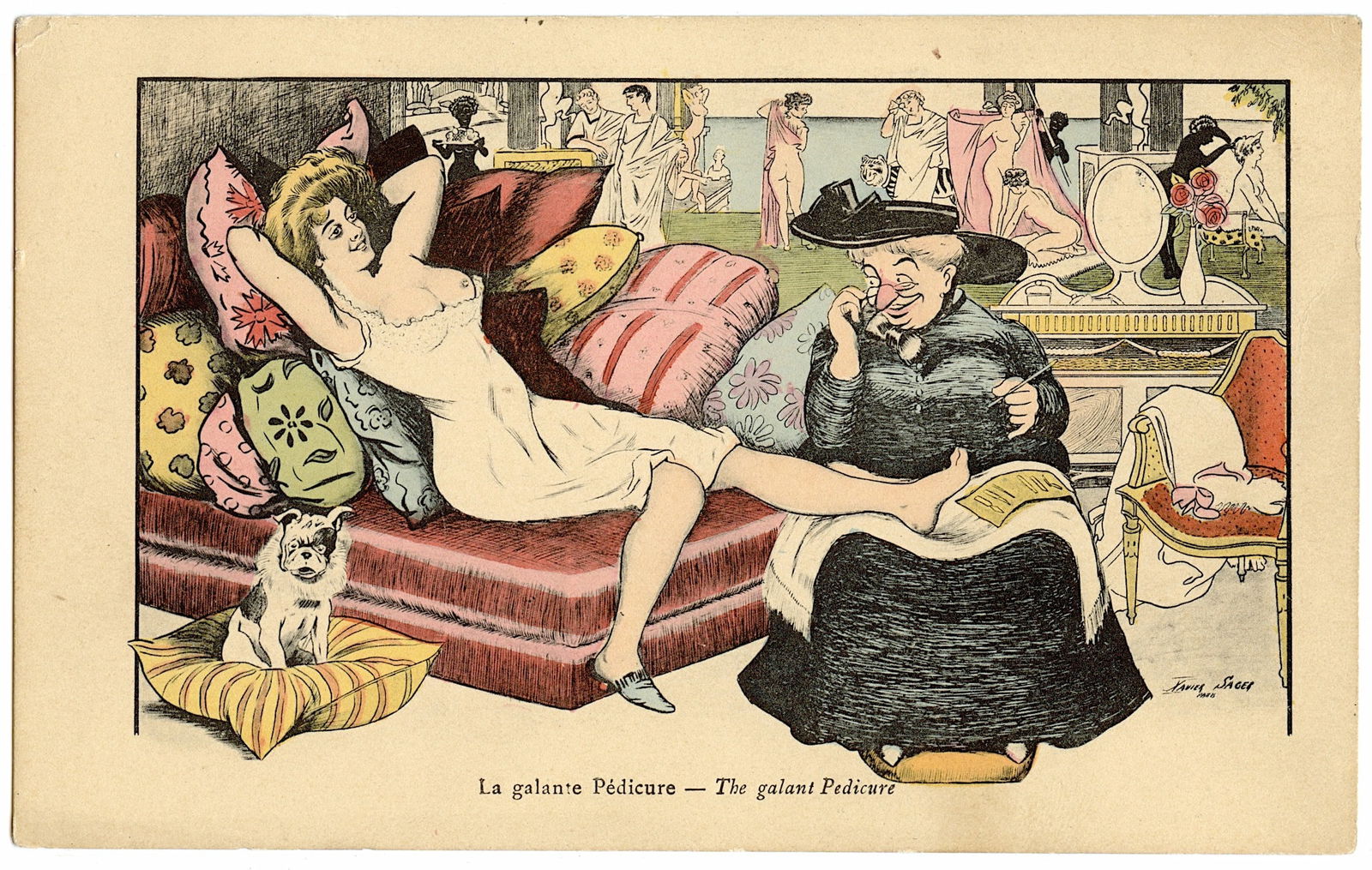 Antique Vintage Rare Postcard Illust. XAVIER SAGER (1 of 2)