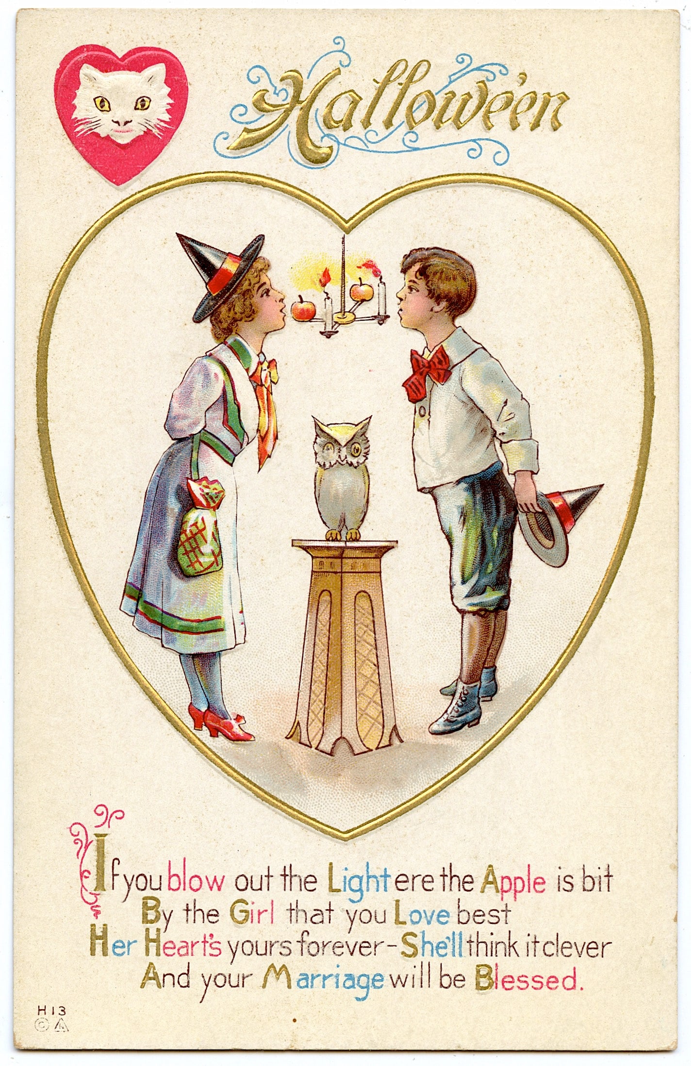 Antique Vintage Rare Postcard Halloween Greetings (1 of 2)